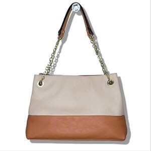Gold Chain Two-Tone Convertible Shoulder Bag & Cross Body Purse